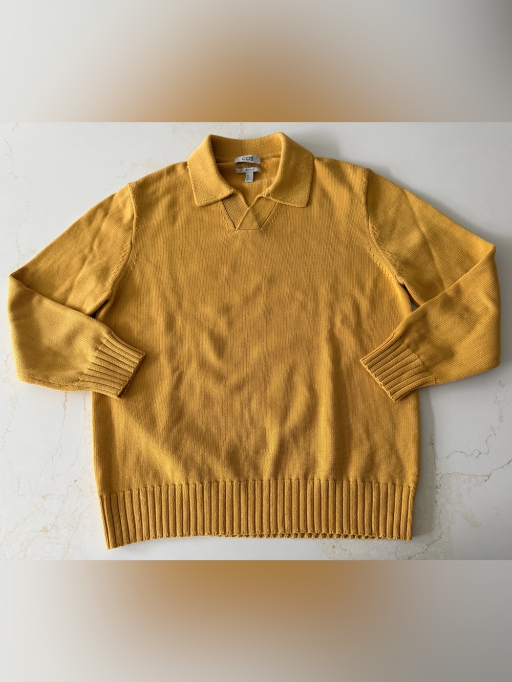 COS relaxed fit yellow cotton sweater